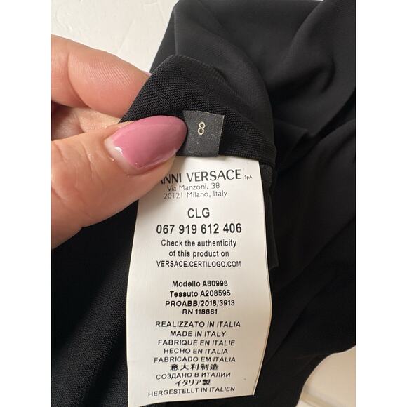 Versace strapless black tube dress size 8 silk/polyester NWT - Picture 13 of 15